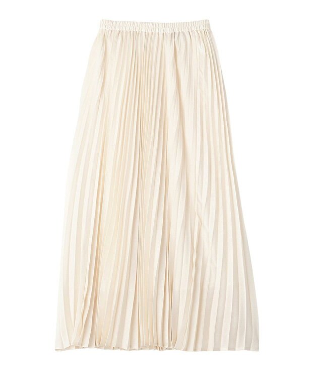 YECCA VECCA サテンプリーツスカート Ivory