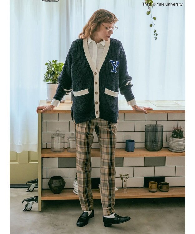 AMERICAN HOLIC ＴＭ＆Ｒ　ＹａｌｅＵｎｉｖｅｒｓｉｔｙニットカーディガン Navy