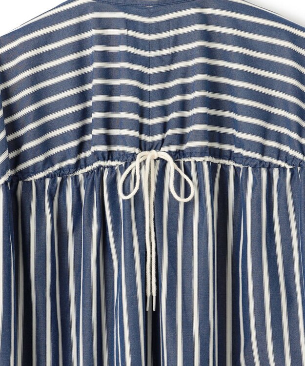 J.PRESS YORK STREET 【WOMEN】ワンウォッシュ ストライプ シャツワンピース ネイビー系1