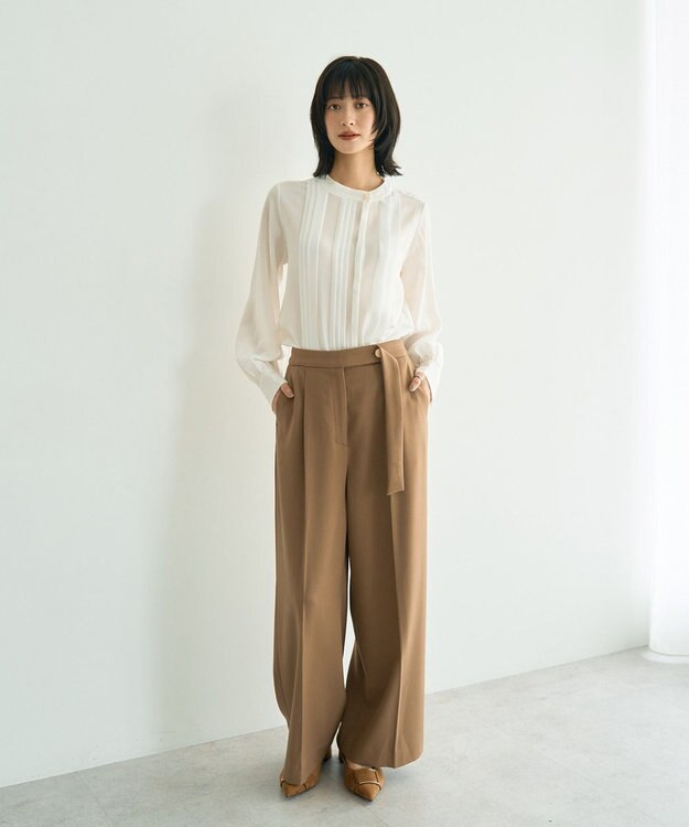 YECCA VECCA タックデザインブラウス Off White