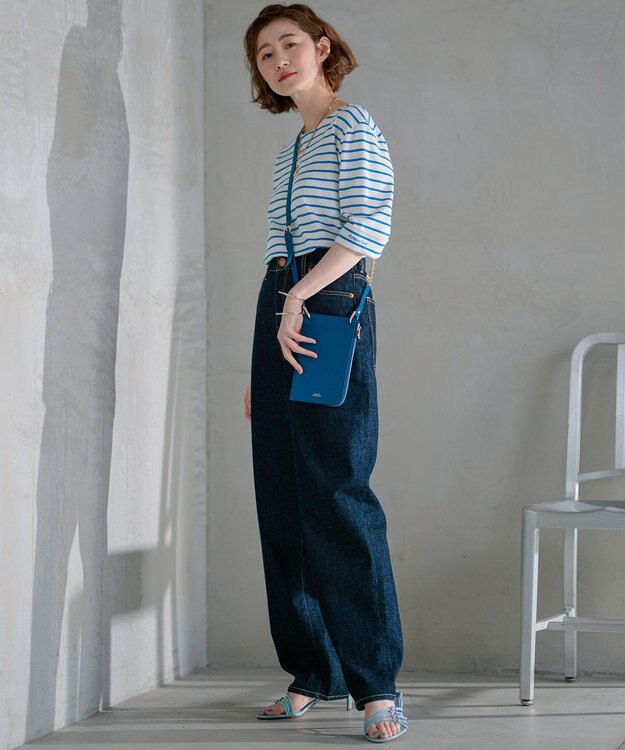 23区 S 【Oggi4月号掲載/一部店舗限定】Armor-lux 5分袖 ボーダー カットソー アイボリーxブルーボーダー