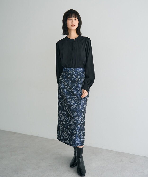 YECCA VECCA タックデザインブラウス Black