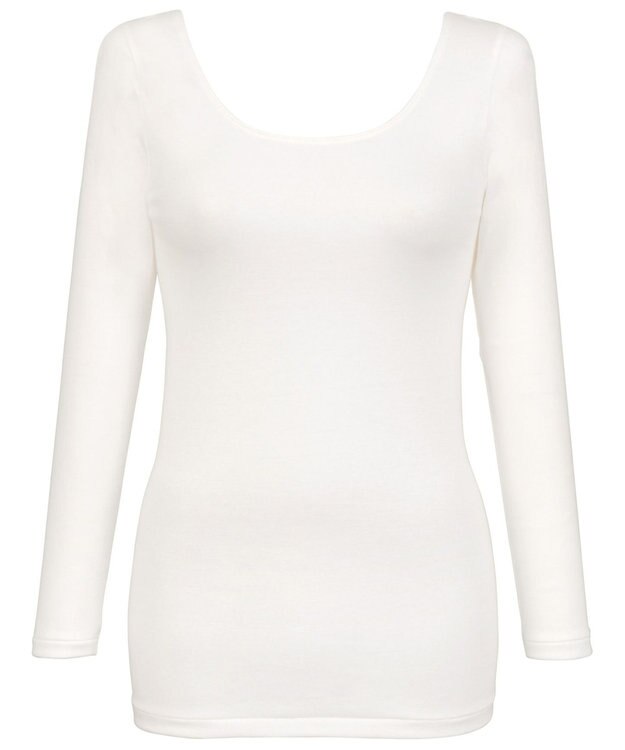 Wing あったかインナー　【綿の贅沢オーガニック】　オーガニックコットン混　やわらかな肌ざわり　８分袖　ウイング／ワコール　EL4830 アイボリー