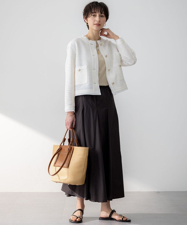 23区 雑材 トートバッグ ナチュラル×ブラウン