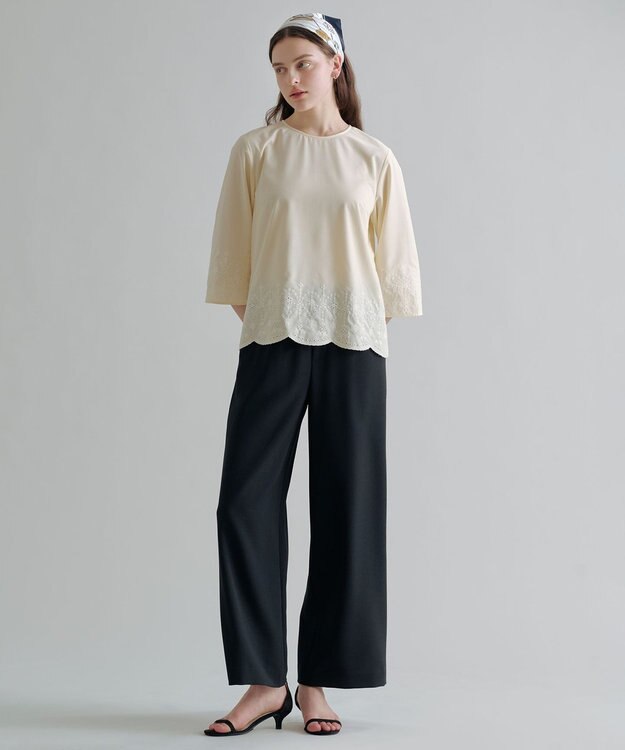 J.PRESS LADIES 【着こなしのポイントに】Traditional print  スクエア スカーフ ネイビー系