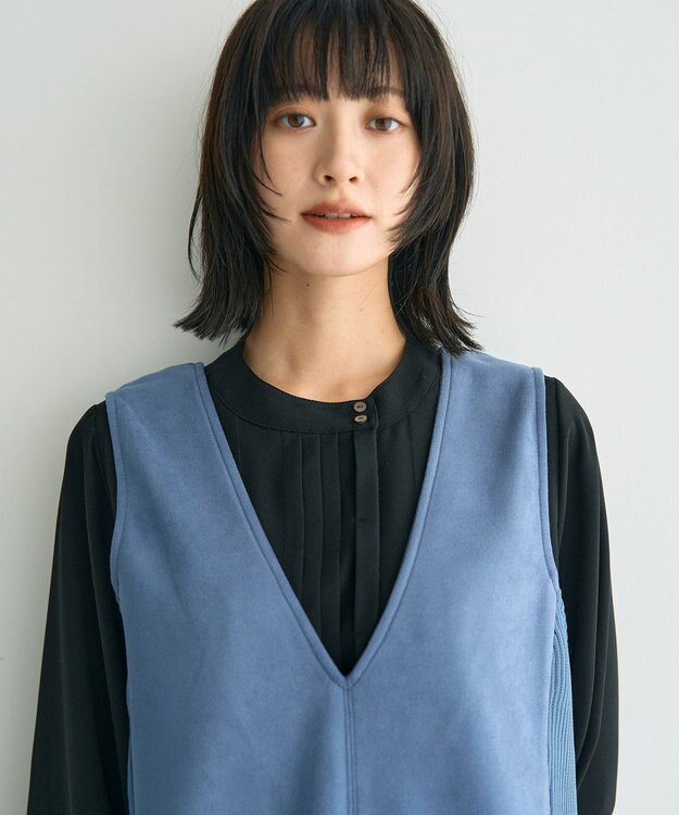 YECCA VECCA タックデザインブラウス Black