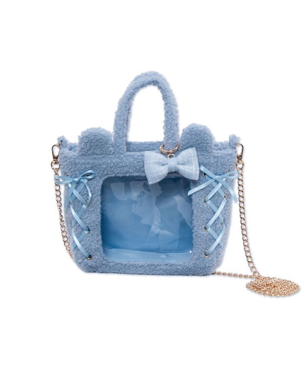 WEGO 【痛バ＆推し活グッズ】耳付きレースアップミニぬいショルダー サックス