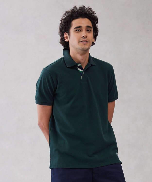 J.PRESS MEN レジメンタル ポロシャツ グリーン系