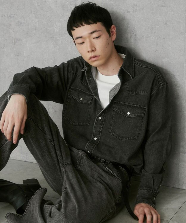 WEGO デニムウエスタンシャツ（LS） デニムブラックソノタ