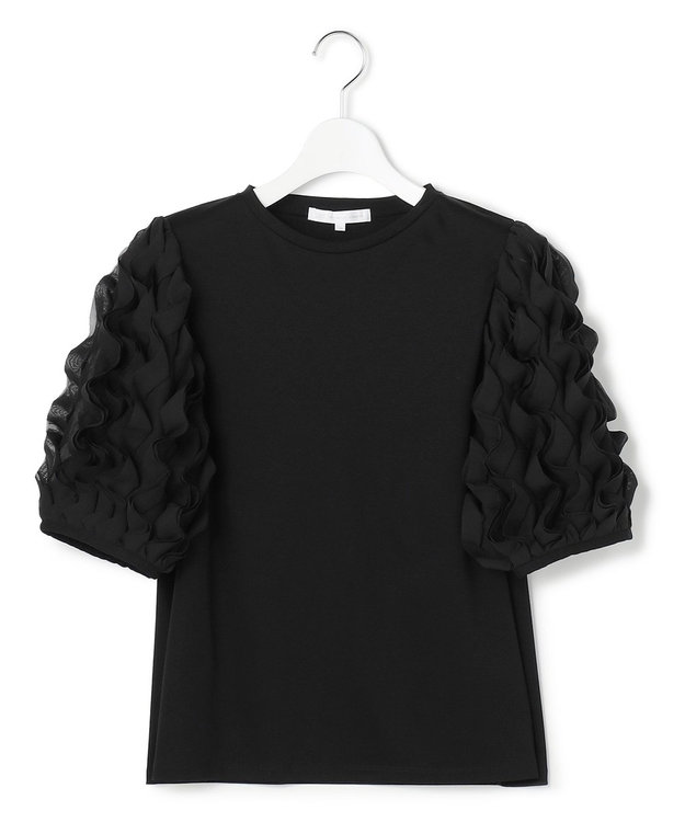 23区 S 【GOLD LABEL】エンブロイダリー コンビ TEE ブラック系