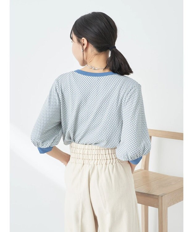 earth music&ecology ギンガムパフＴＥＥ Mint