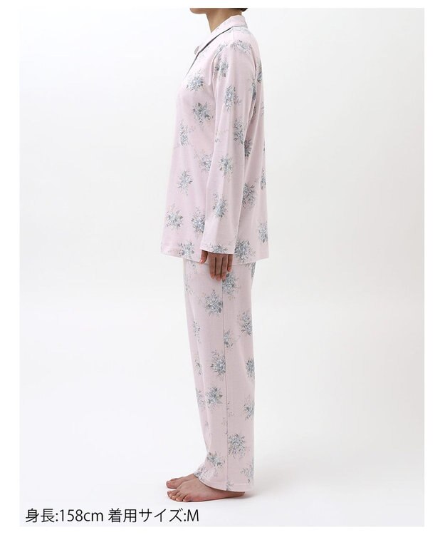 WACOAL リラックス＆スリープ  長袖 長ズボン パジャマ 綿100%(本体) WDX540 /ワコール ピンク