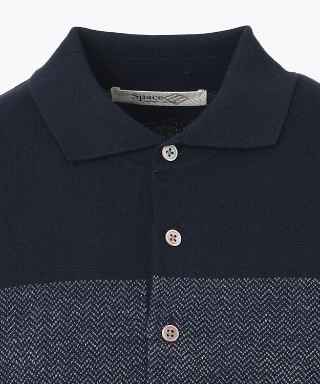 JOSEPH ABBOUD MOUNTAIN 【SPACE】OGストレッチコットン ニットポロシャツ ネイビー系