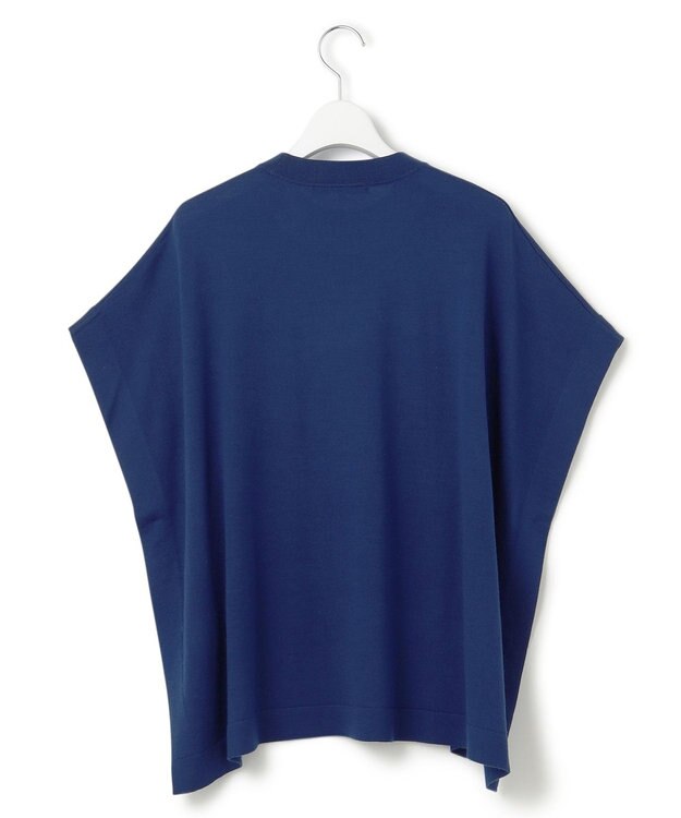 23区 【洗える】コンパクトウール ポンチョ ブルー系