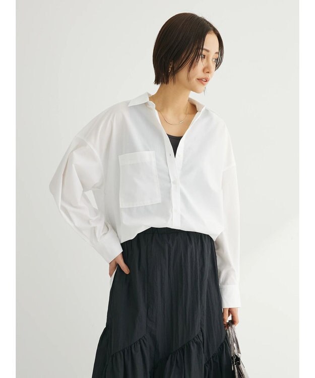 Green Parks イージーケア　ゆったりシャツ Off White