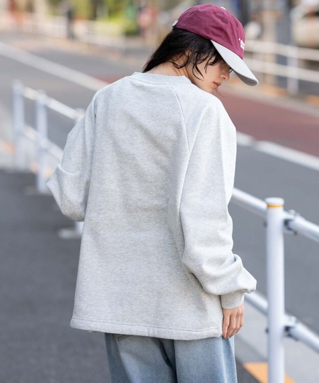 WEGO 【ユニセックス着用ITEM/MLサイズ展開/裏起毛】ショートドロストヘンリーネックプルオーバー アッシュグレー