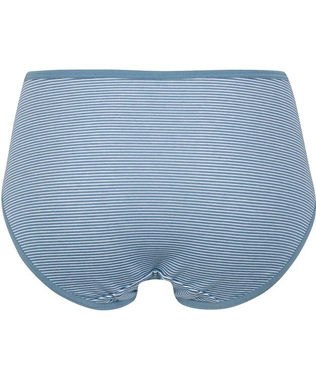 Wing ショーツ 綿混(身生地部) ここちよいフィット感 ムレにくい(身生地部) 【デイリーフィット 綿混ボーダー】 はきこみ丈ふつう EC2650 ウイング／ワコール ブルー