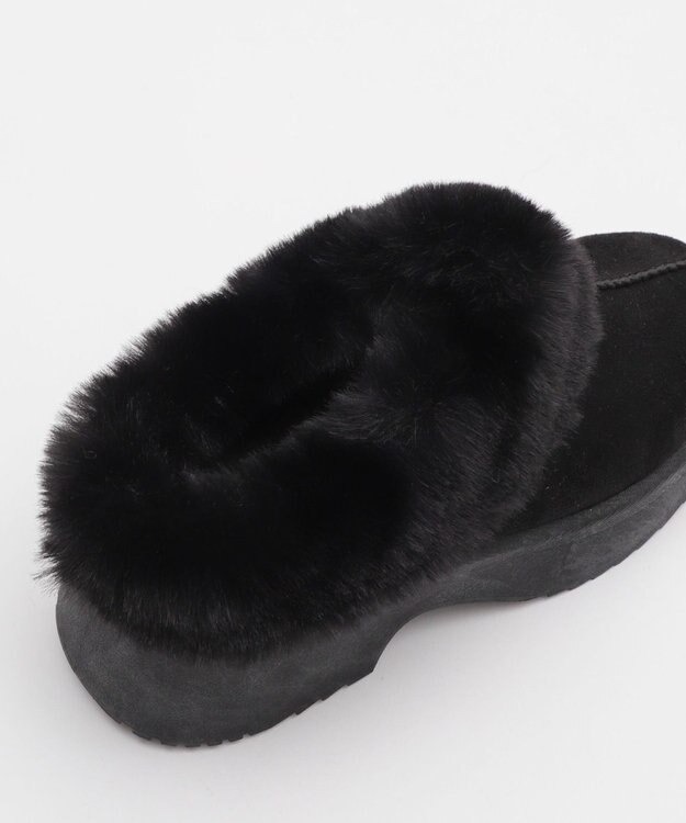 WEGO 【25年秋冬新作/あったかい】ムートンタッチサボ ブラック