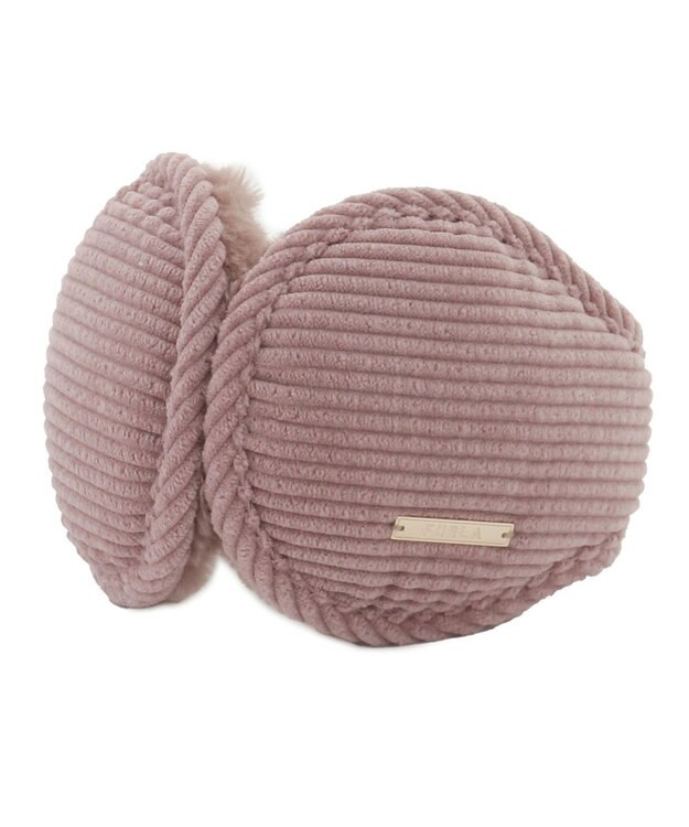 MOONBAT FURLA(フルラ) コーデュロイ×ファー バックアームイヤマフ ピンク