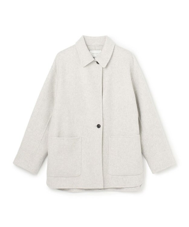 BEIGE， 【WEB限定】PAYSON / ウールリバーオーバーサイズステンカラーコート L.Gray