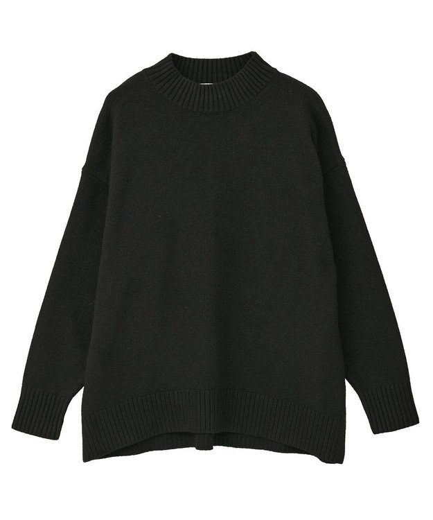 AMERICAN HOLIC サイドスリットハイネックニットプルオーバー Black