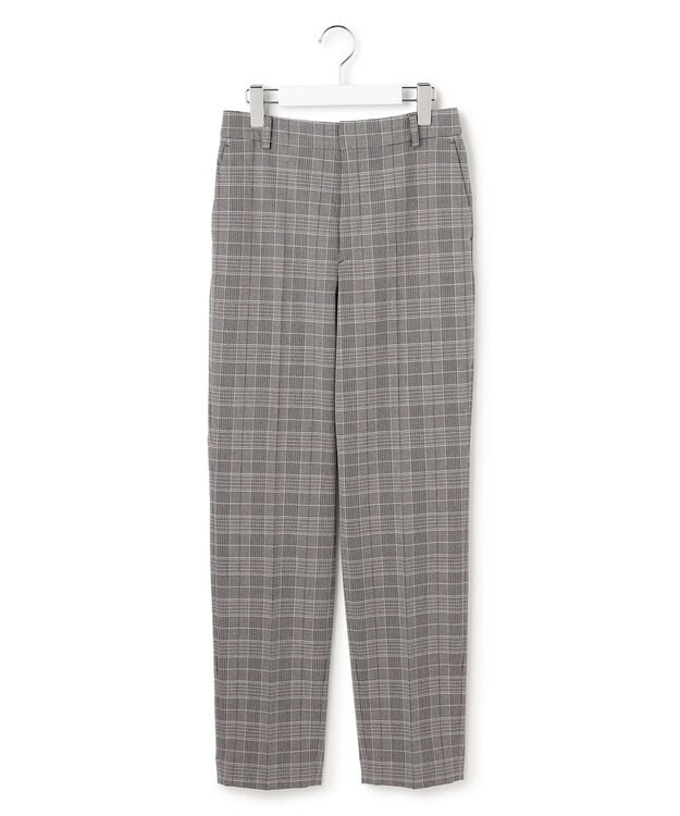 23区 【Oggi掲載/洗える】ウォームストレッチ チェック テーパード パンツ グレーチェック