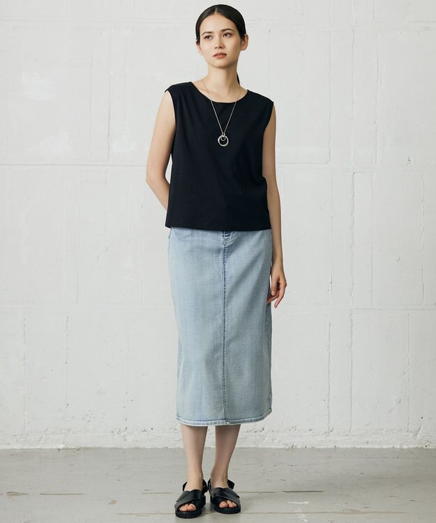 自由区 スーピマスムース タンクトップ ブラック