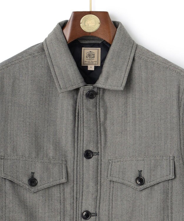 J.PRESS MEN ヘリンボンCPOジャケット ネイビー系9