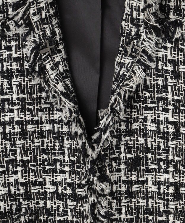 23区 L 【VERYコラボ 】ファンシーツイード ジャケット ブラック×ホワイト