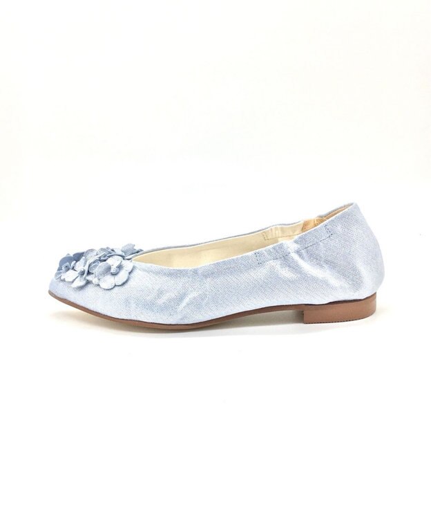 nouvelleRobe Oū 【本革・高反発】Floral decoration ポインテッドトゥ パンプス グレーメタリック