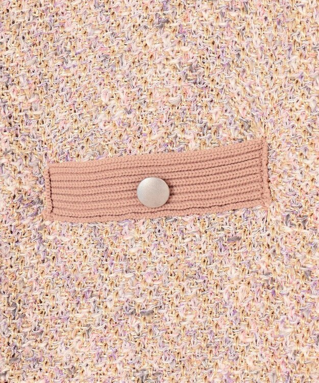 自由区 【XSサイズ～/洗える】カラーミックスツイード ニットカーディガン ローズ系7