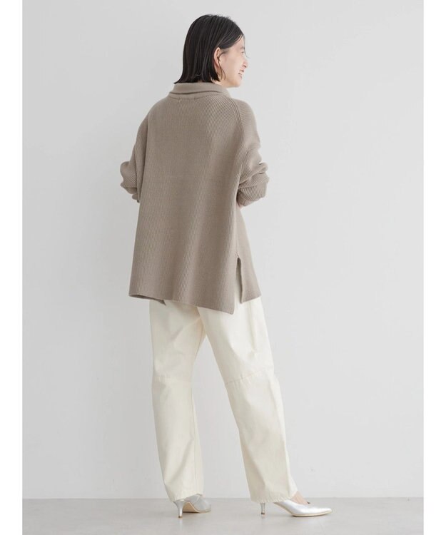 AMERICAN HOLIC バイパチハーフＺＩＰ片畦ニットプルオーバー　 Mocha