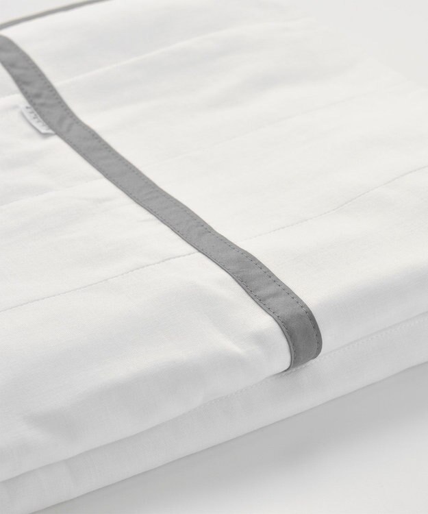 京和晒綿紗 ガーゼケット　白5重合わせ グレーバイアス