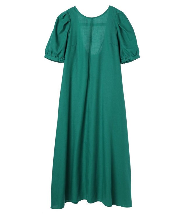 earth music&ecology リサイクルポリエステルブレンドＡラインワンピース Green