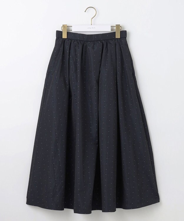 ANY SIS 【洗える】モノトーンドットジャカード スカート ブラック系