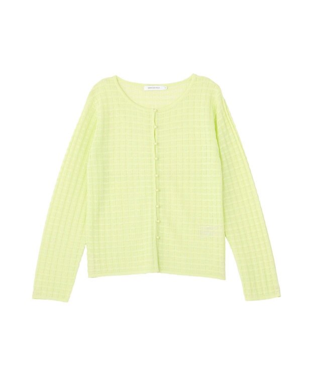 AMERICAN HOLIC シアーチェックカーディガン Lime Green