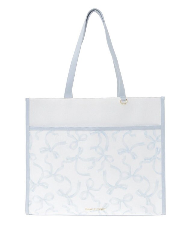 Maison de FLEUR リボンプリントスクエアトートバッグ Light Blue