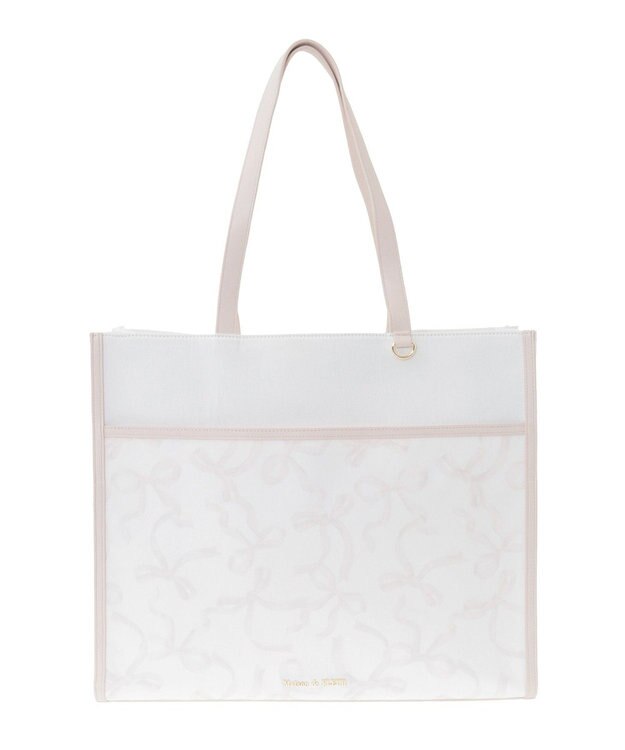 Maison de FLEUR リボンプリントスクエアトートバッグ Pink
