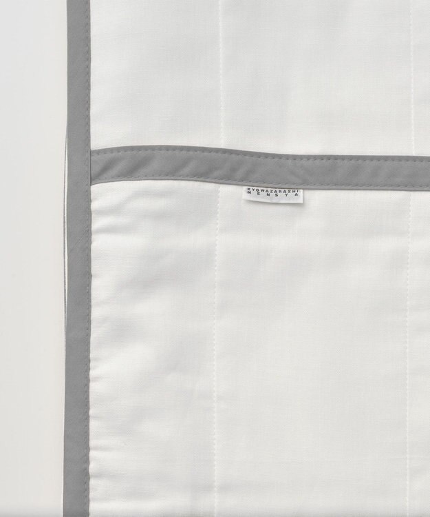 京和晒綿紗 ガーゼケット　白5重合わせ グレーバイアス