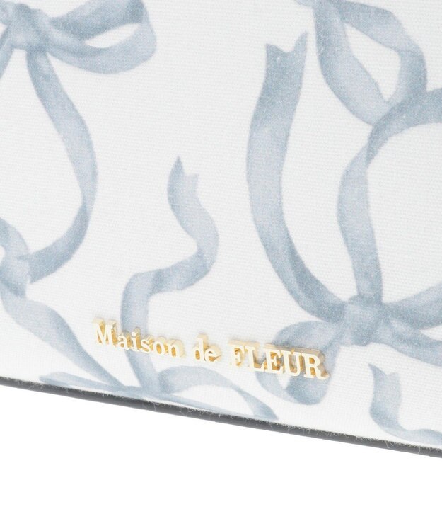 Maison de FLEUR リボンプリントスクエアトートバッグ Black