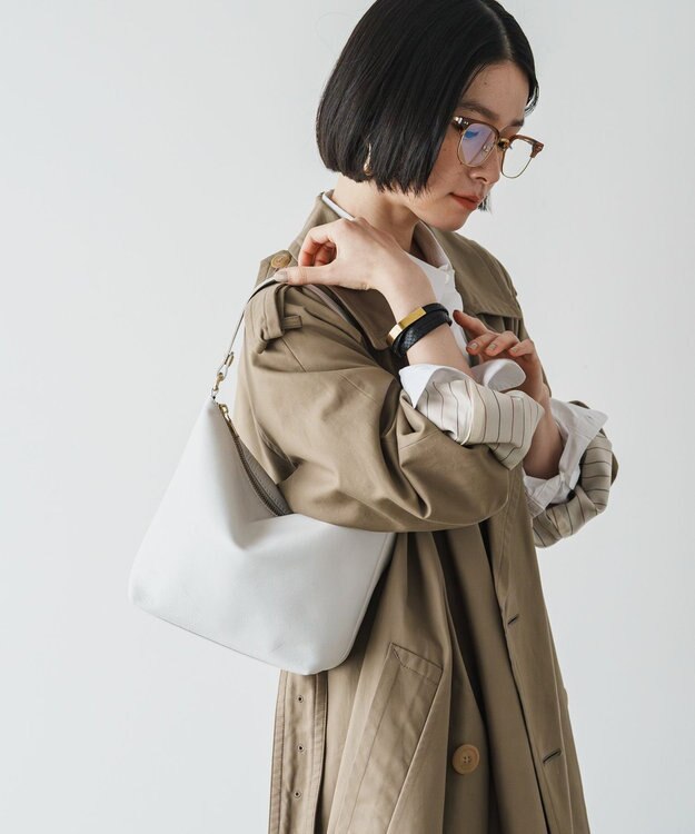 russet ソフトレザーシンプルショルダーバッグ (CE-1328-WEB) White