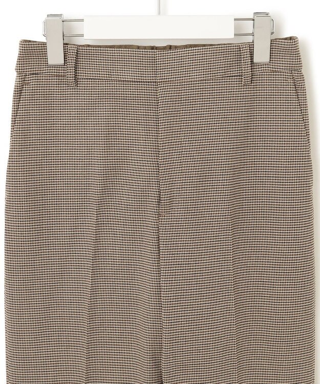 23区 S 【洗える】チェックストレッチ テーパードパンツ ブラウンチェック