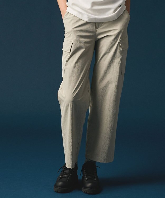 JOSEPH ABBOUD MOUNTAIN 【2wayストレッチ/軽量/ECO撥水】ナイロンリップ2wayストレッチ トレッキングカーゴパンツ ライトグレー系