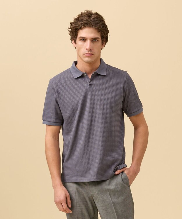 J.PRESS MEN ジャケットインの最適解【接触冷感 / 吸水速乾】【J.PRESS PREMIUM JERSEY】スキッパー ポロシャツ グレー系