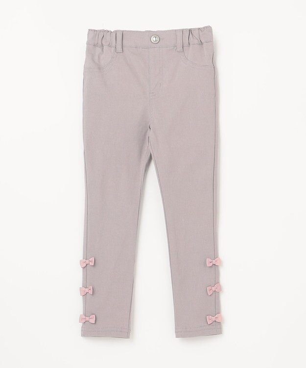 ANY KIDS 裾リボンストレート パンツ グレージュ