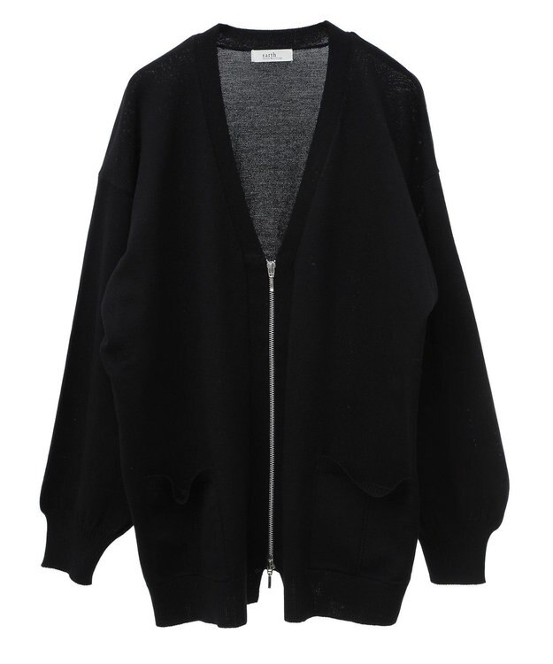 earth music&ecology Ｚｉｐルーズカーディガン Black