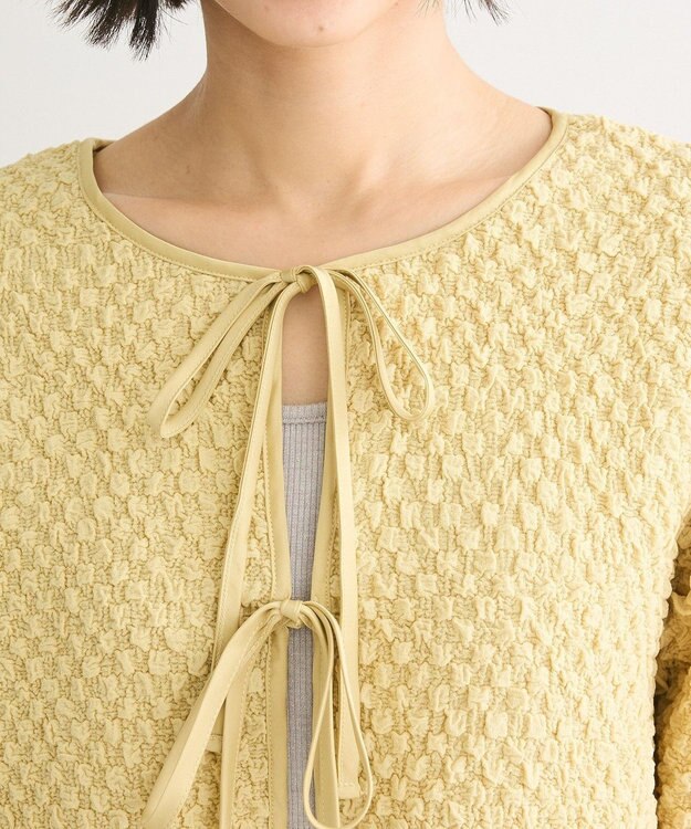 Green Parks ポコポコショート丈カーディガン Lime Green