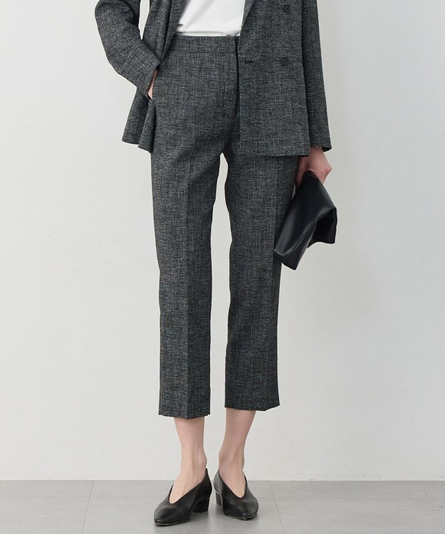 ICB L 【先行予約】ミックスブッチャー クロップドパンツ ブラック×オフホワイト