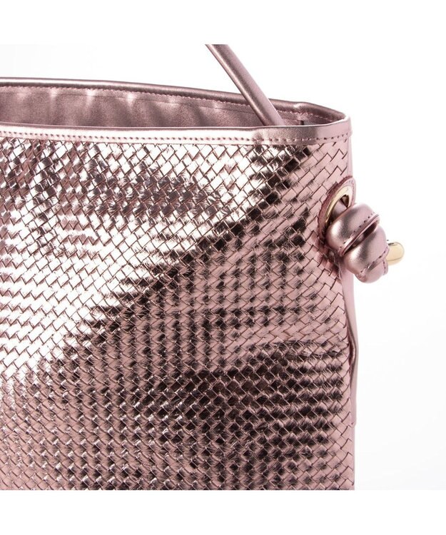 UNBILLION ペルケ perche / レザーメッシュ1本手結びトート ピンク