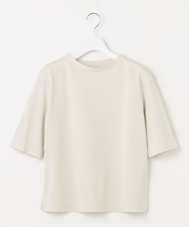 J.PRESS LADIES S 【洗える・抗菌防臭・接触冷感・吸水速乾】ドライポンチ モックネック カットソー ライトベージュ系